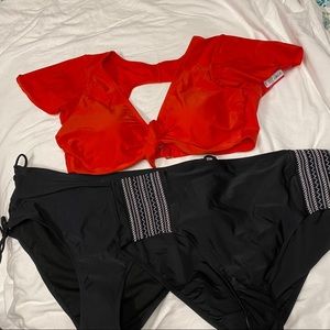 COPY - Plus Swimwear 3 pc lot Red Black Bikini si…